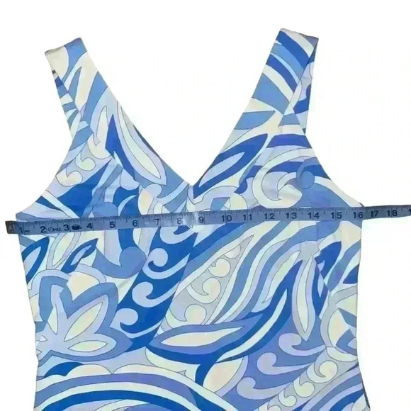 Women's J.McLaughlin Blue & White sleeveless performance Dress XS - Picture 4 of 7